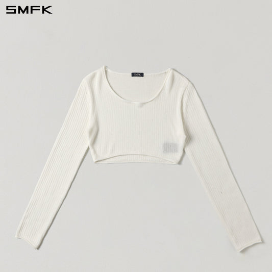 SMFK Myth Seer Chain Short Knit Pullover Tencel+Silk Cloud White