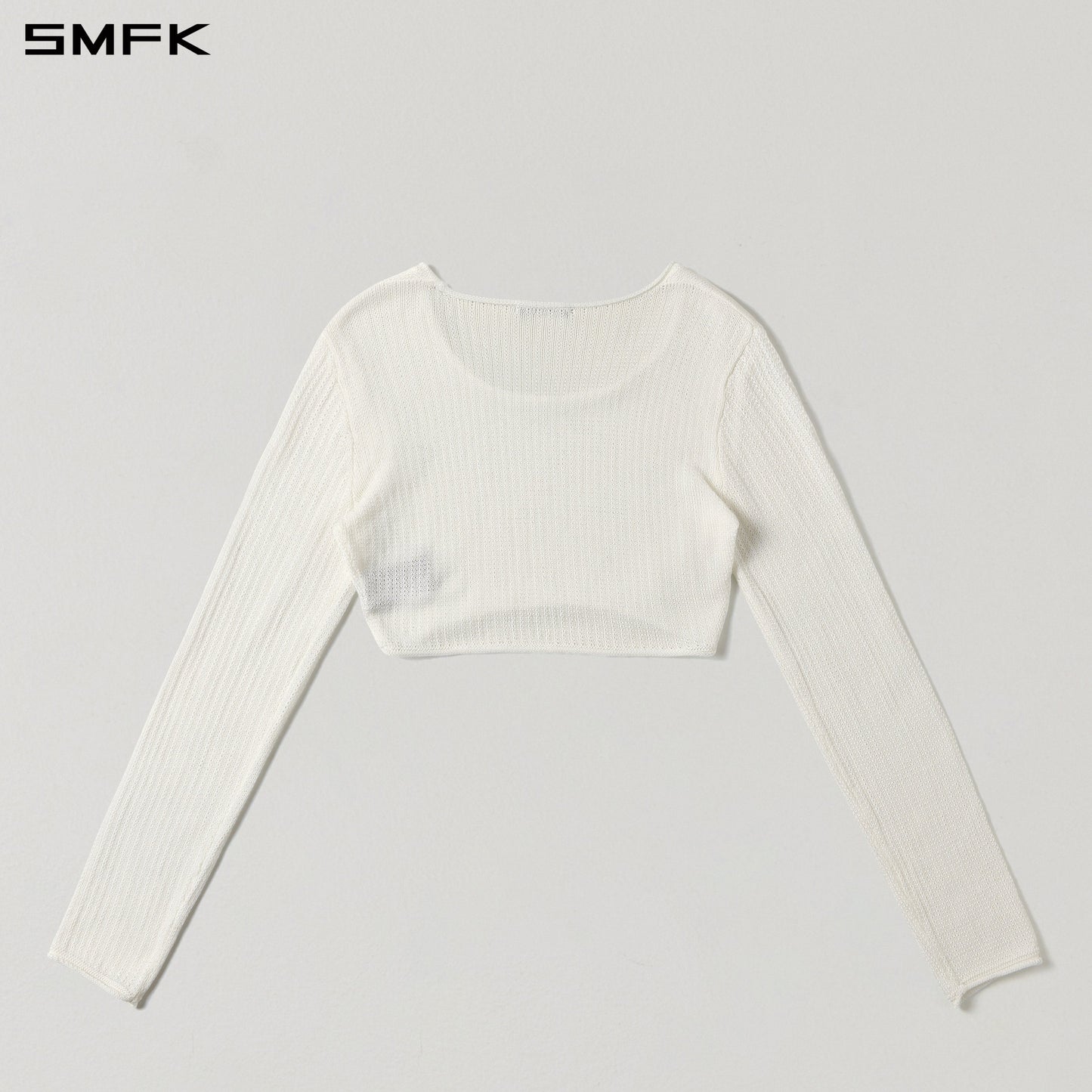 SMFK Myth Seer Chain Short Knit Pullover Tencel+Silk Cloud White