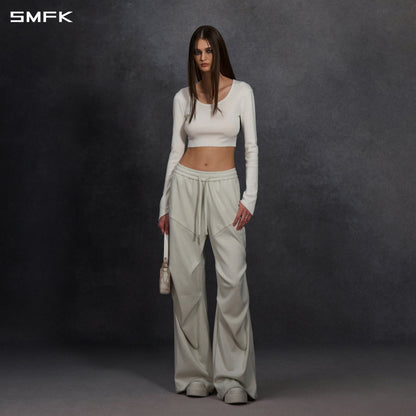 SMFK Myth Siren Evening Short Knit Pullover Tencel+Silk Cloud White