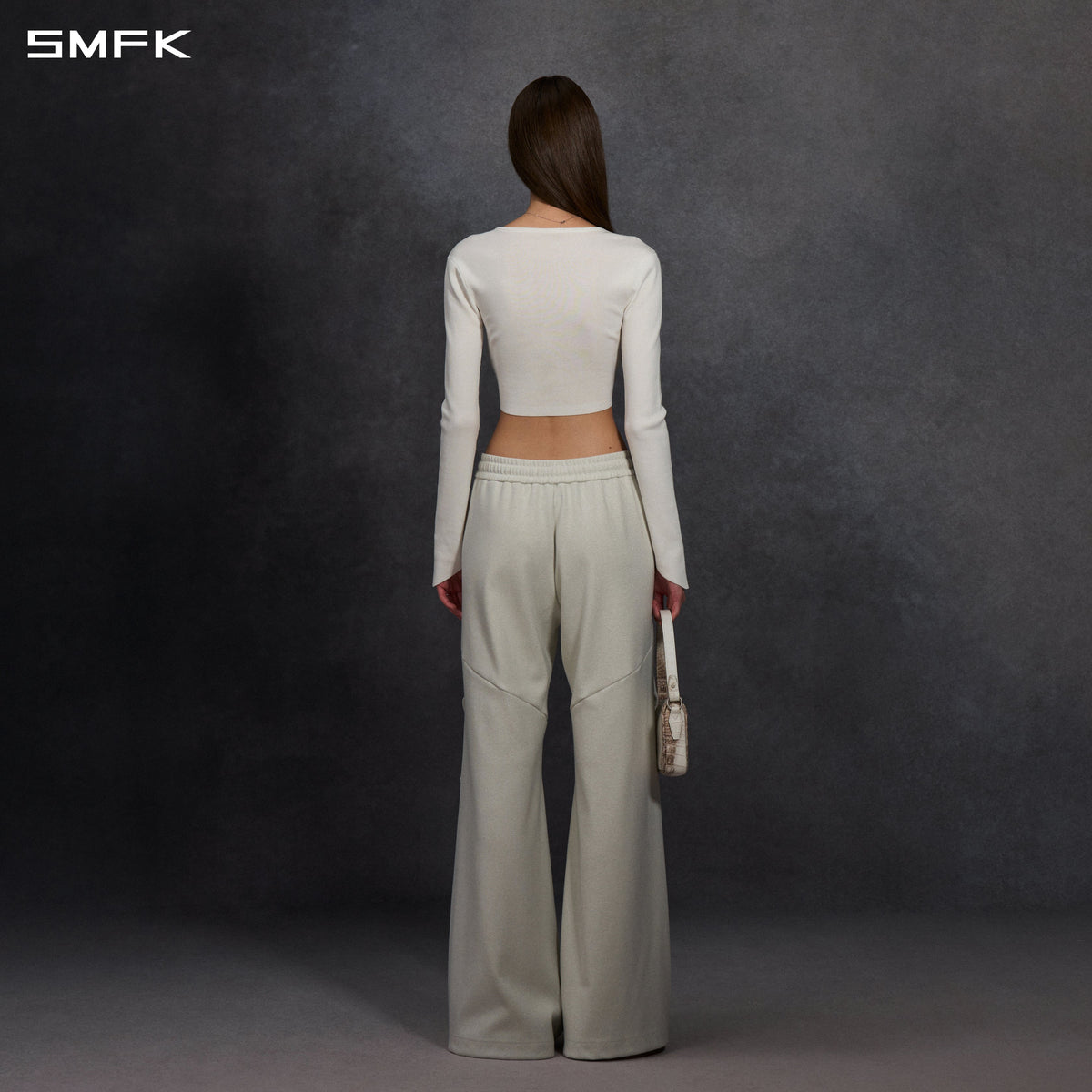 SMFK Myth Siren Evening Short Knit Pullover Tencel+Silk Cloud White