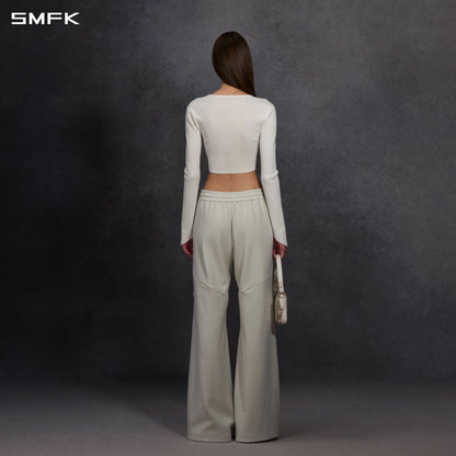 SMFK Myth Siren Evening Short Knit Pullover Tencel+Silk Cloud White
