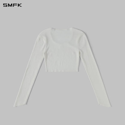 SMFK Myth Siren Evening Short Knit Pullover Tencel+Silk Cloud White