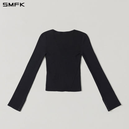 SMFK Myth Siren Evening Slim Knit Pullover Tencel+Silk Wild Black