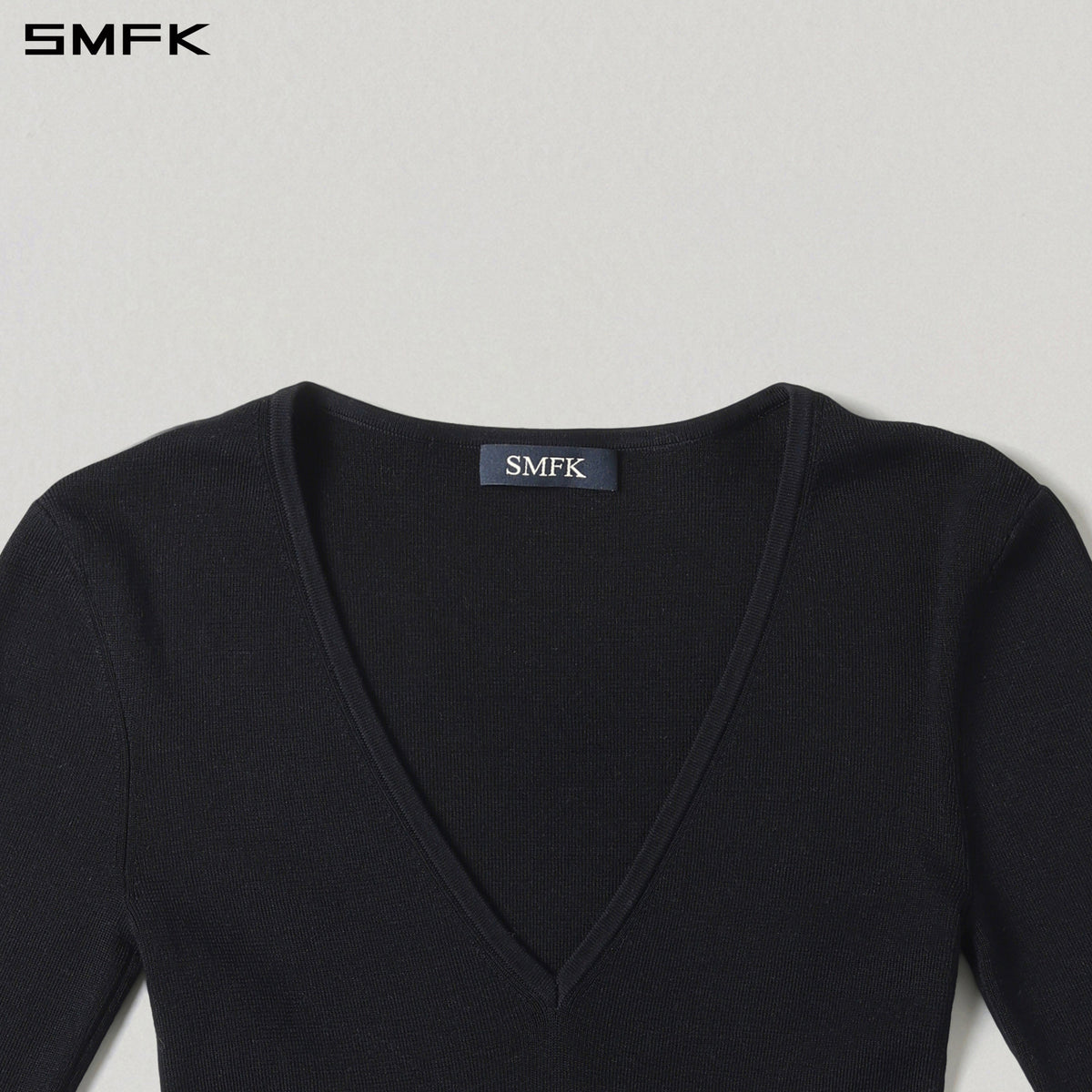 SMFK Myth Siren Evening Slim Knit Pullover Tencel+Silk Wild Black