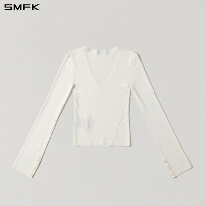 SMFK Myth Siren Evening Slim Knit Pullover Tencel+Silk Cloud White
