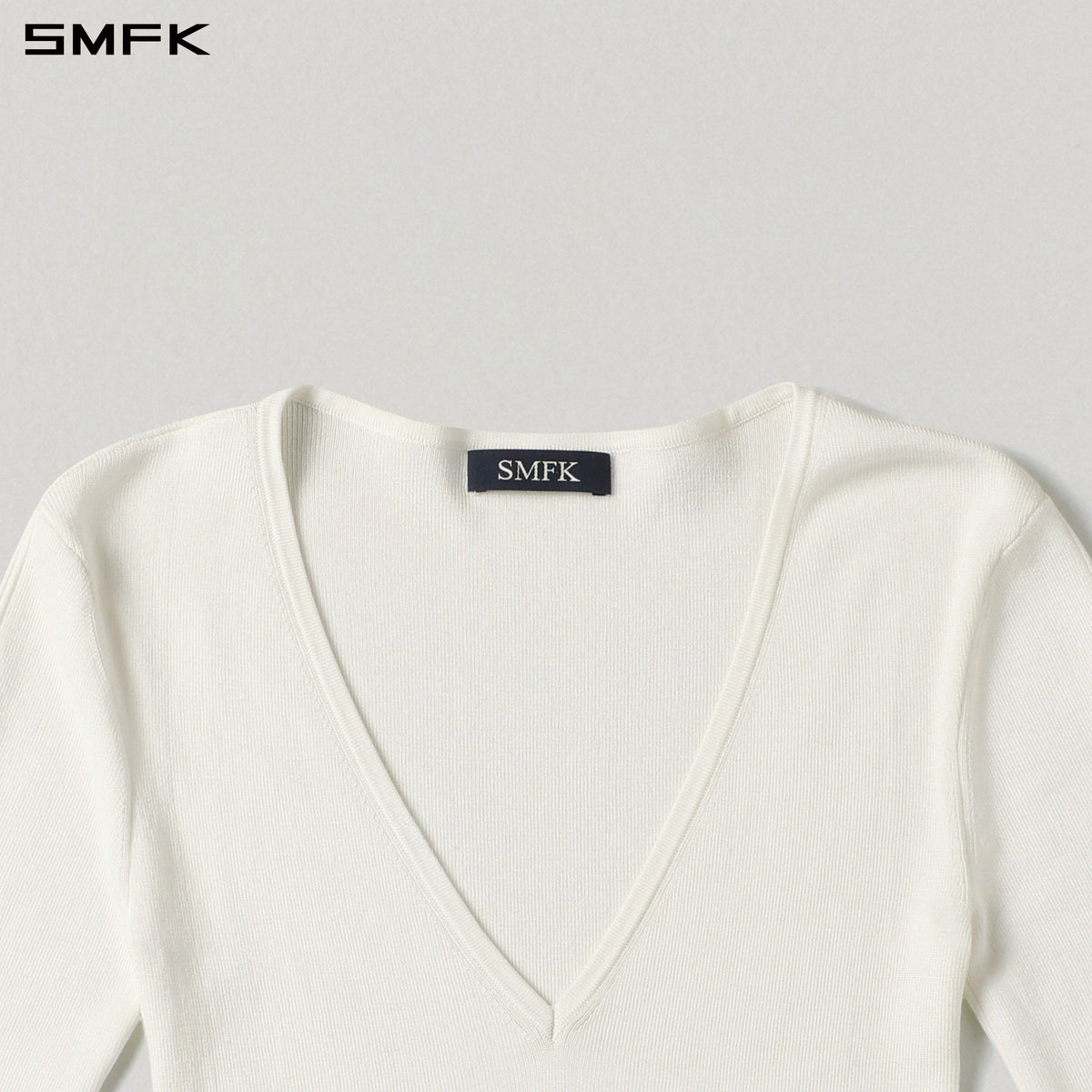 SMFK Myth Siren Evening Slim Knit Pullover Tencel+Silk Cloud White
