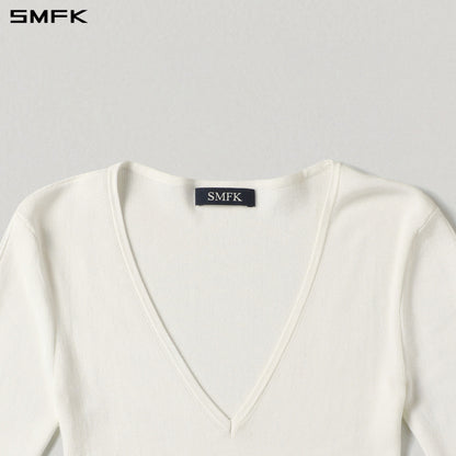 SMFK Myth Siren Evening Slim Knit Pullover Tencel+Silk Cloud White