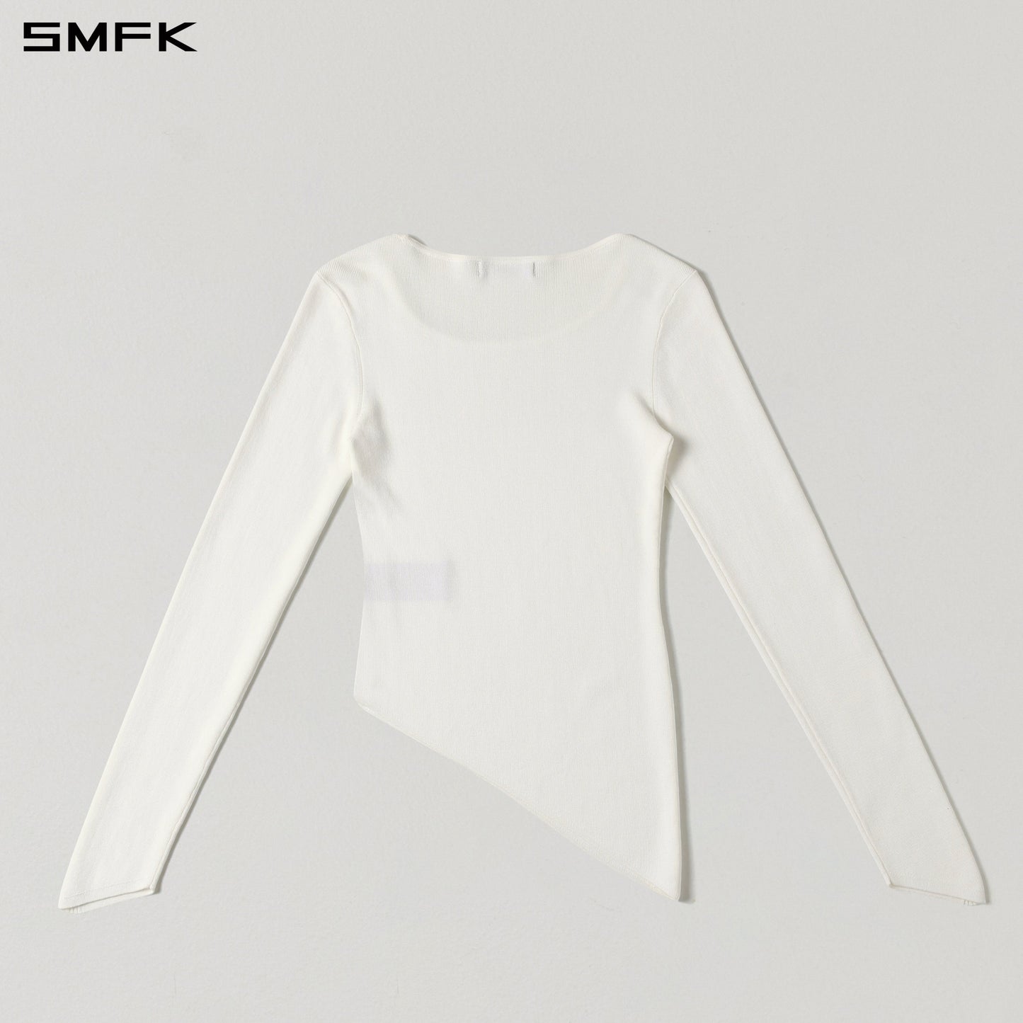 SMFK Myth Aeolus Asymmetry Slim Knit Pullover Tencel+Silk Cloud White