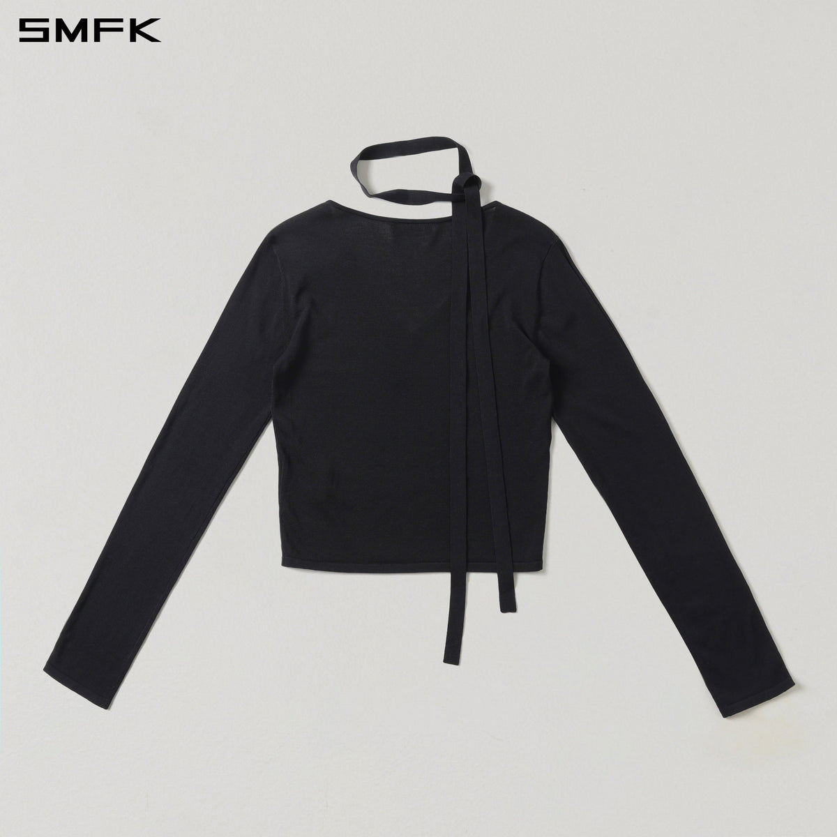 SMFK Myth Siren Rove V-Neck Slim Knit Pullover Acetate+Cotton Wild Black