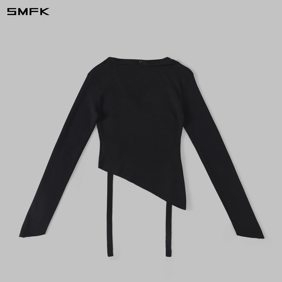SMFK Myth Aeolus Asymmetry Slim Knit Pullover Silk+Lenzing Tencel+Cotton Wild Black