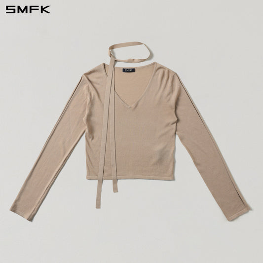 SMFK Myth Siren Rove V-Neck Slim Knit Pullover Acetate+Cotton Fresh Skin