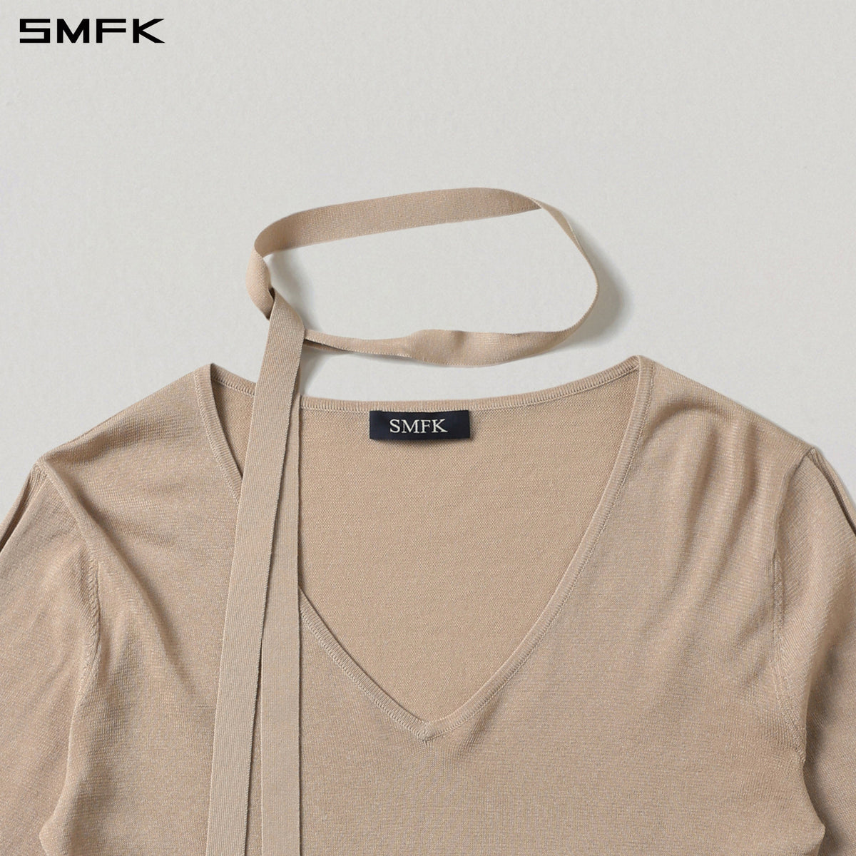 SMFK Myth Siren Rove V-Neck Slim Knit Pullover Acetate+Cotton Fresh Skin
