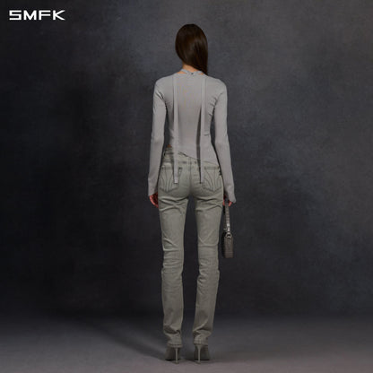 SMFK Myth Aeolus Asymmetry Slim Knit Pullover Silk+Lenzing Tencel+Cotton Glacier Grey