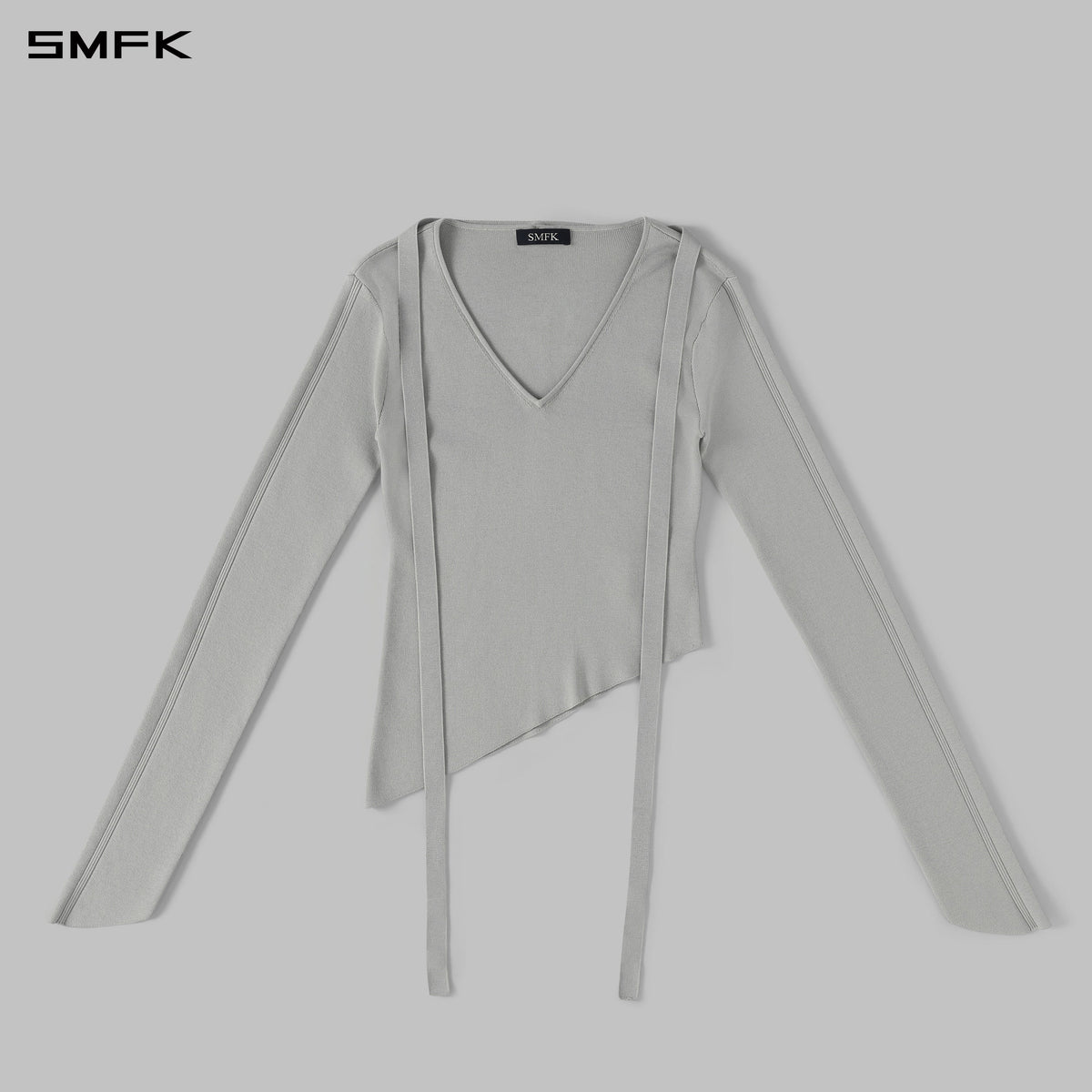 SMFK Myth Aeolus Asymmetry Slim Knit Pullover Silk+Lenzing Tencel+Cotton Glacier Grey