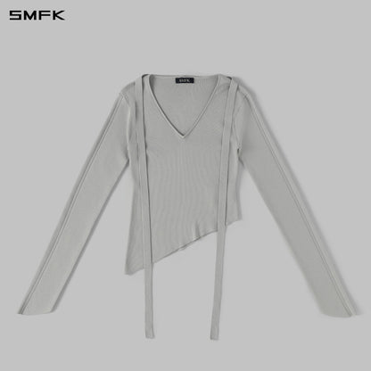 SMFK Myth Aeolus Asymmetry Slim Knit Pullover Silk+Lenzing Tencel+Cotton Glacier Grey