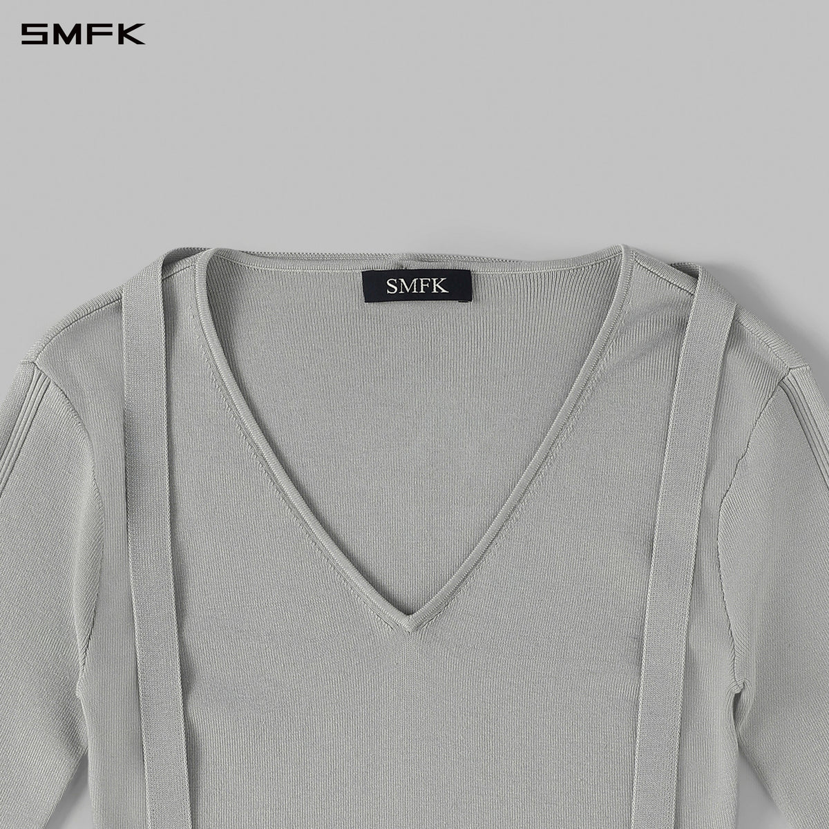 SMFK Myth Aeolus Asymmetry Slim Knit Pullover Silk+Lenzing Tencel+Cotton Glacier Grey