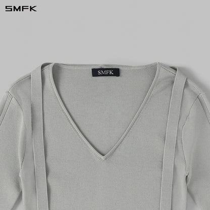 SMFK Myth Aeolus Asymmetry Slim Knit Pullover Silk+Lenzing Tencel+Cotton Glacier Grey