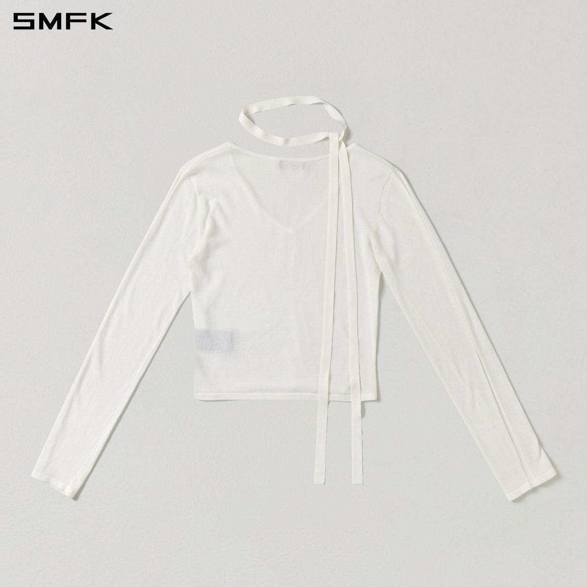 SMFK Myth Siren Rove V-Neck Slim Knit Pullover Acetate+Cotton Cloud White