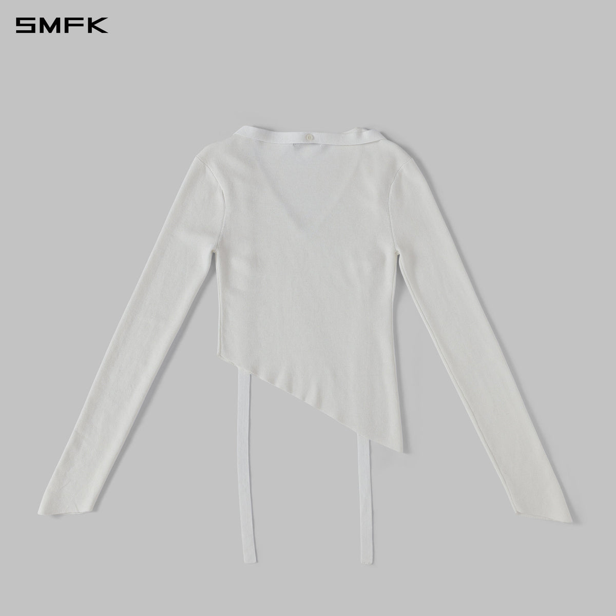 SMFK Myth Aeolus Asymmetry Slim Knit Pullover Silk+Lenzing Tencel+Cotton Cloud White