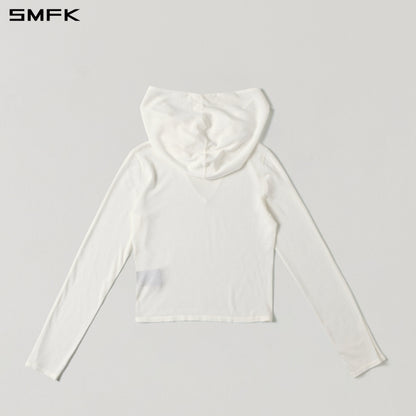 SMFK Myth Siren Rove Slim Knit Hoodie Acetate+Cotton Cloud White