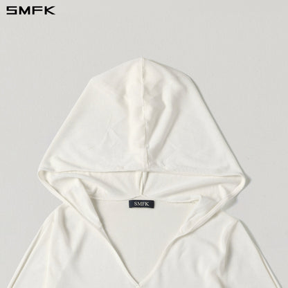 SMFK Myth Siren Rove Slim Knit Hoodie Acetate+Cotton Cloud White