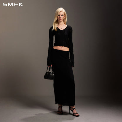 SMFK Mirage Siren Visional Knit Short Pullover Acetate+Cotton Wild Black