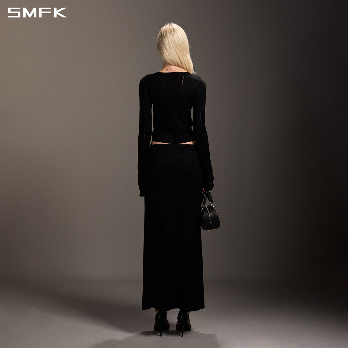 SMFK Mirage Siren Visional Knit Short Pullover Acetate+Cotton Wild Black