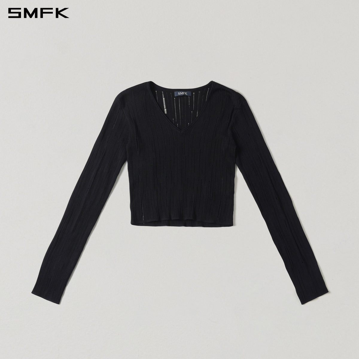 SMFK Mirage Siren Visional Knit Short Pullover Acetate+Cotton Wild Black