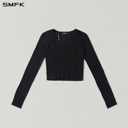 SMFK Mirage Siren Visional Knit Short Pullover Acetate+Cotton Wild Black
