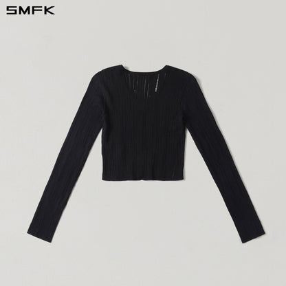 SMFK Mirage Siren Visional Knit Short Pullover Acetate+Cotton Wild Black