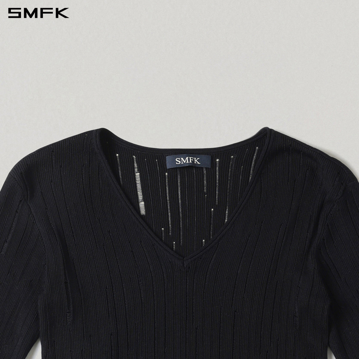 SMFK Mirage Siren Visional Knit Short Pullover Acetate+Cotton Wild Black