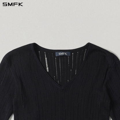 SMFK Mirage Siren Visional Knit Short Pullover Acetate+Cotton Wild Black