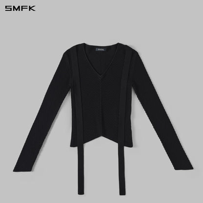 SMFK Myth Aeolus Evening Slim Knit Sweater Silk+Lenzing Tencel+Cotton Wild Black
