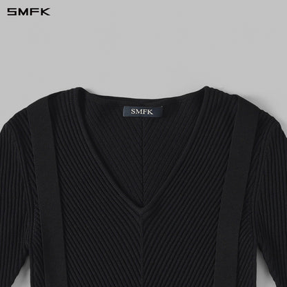 SMFK Myth Aeolus Evening Slim Knit Sweater Silk+Lenzing Tencel+Cotton Wild Black