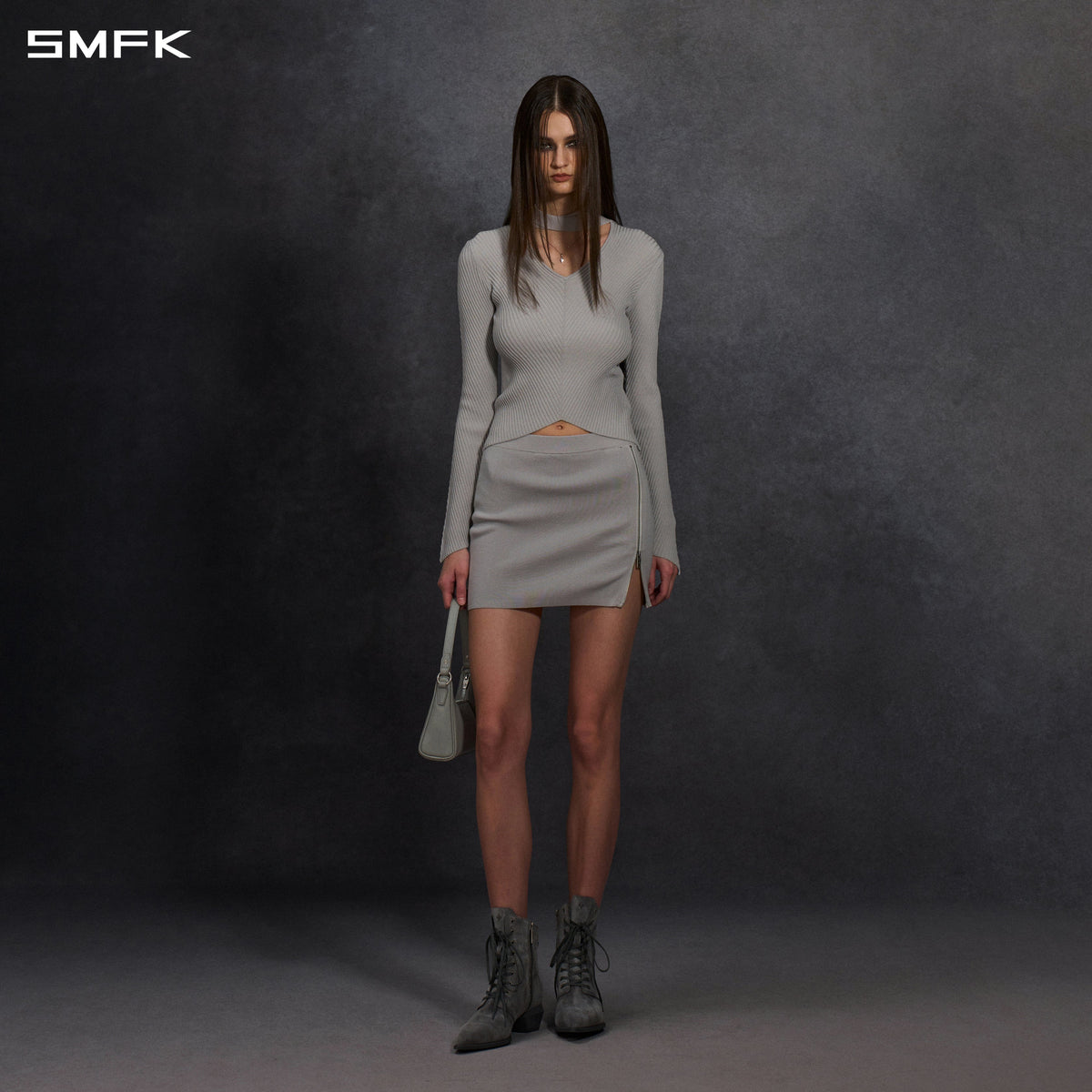 SMFK Myth Aeolus Evening Slim Knit Sweater Silk+Lenzing Tencel+Cotton Glacier Grey