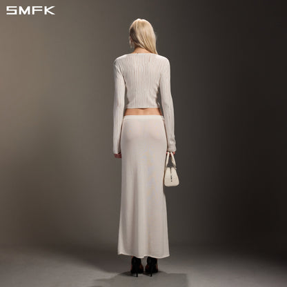 SMFK Mirage Siren Visional Knit Short Pullover Acetate+Cotton Cloud White
