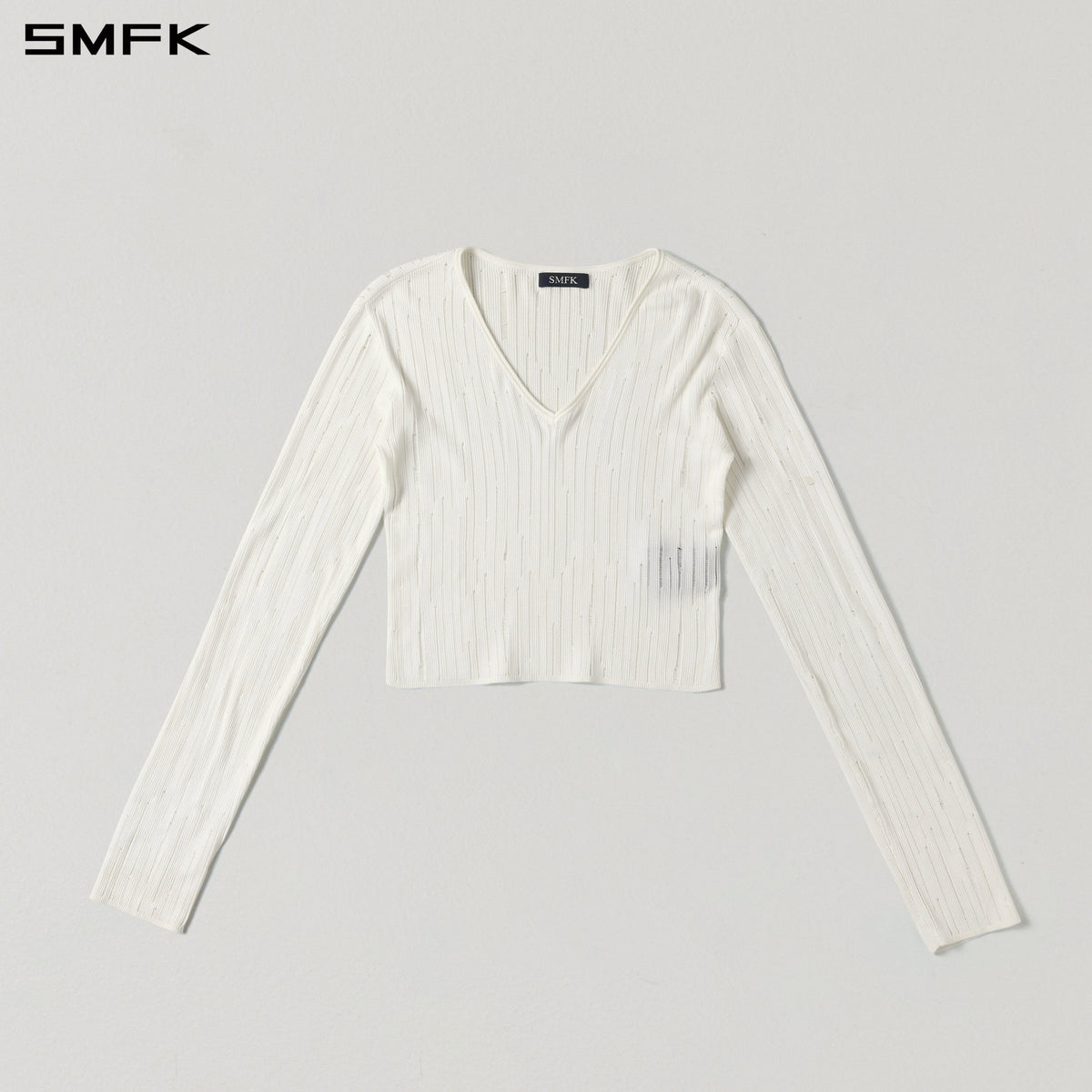 SMFK Mirage Siren Visional Knit Short Pullover Acetate+Cotton Cloud White