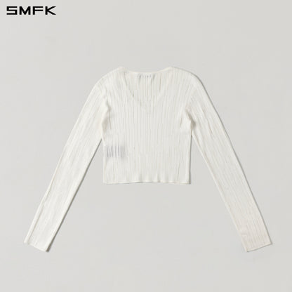 SMFK Mirage Siren Visional Knit Short Pullover Acetate+Cotton Cloud White