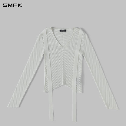 SMFK Myth Aeolus Evening Slim Knit Sweater Silk+Lenzing Tencel+Cotton Cloud White