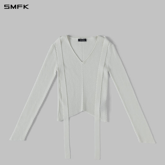 SMFK Myth Aeolus Evening Slim Knit Sweater Silk+Lenzing Tencel+Cotton Cloud White