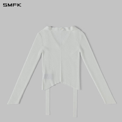 SMFK Myth Aeolus Evening Slim Knit Sweater Silk+Lenzing Tencel+Cotton Cloud White