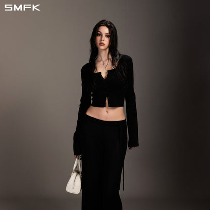 SMFK Myth Seer Slim Knit Cardigan Tencel+Silk Wild Black