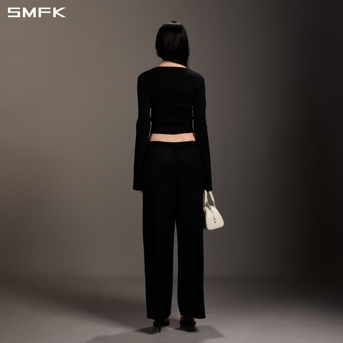 SMFK Myth Seer Slim Knit Cardigan Tencel+Silk Wild Black