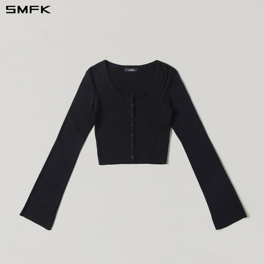 SMFK Myth Seer Slim Knit Cardigan Tencel+Silk Wild Black