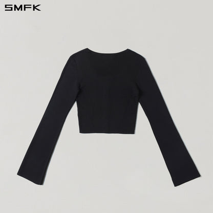SMFK Myth Seer Slim Knit Cardigan Tencel+Silk Wild Black