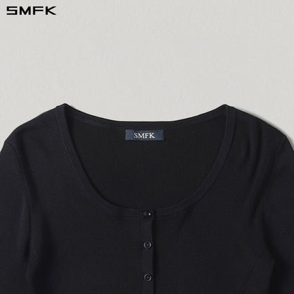 SMFK Myth Seer Slim Knit Cardigan Tencel+Silk Wild Black