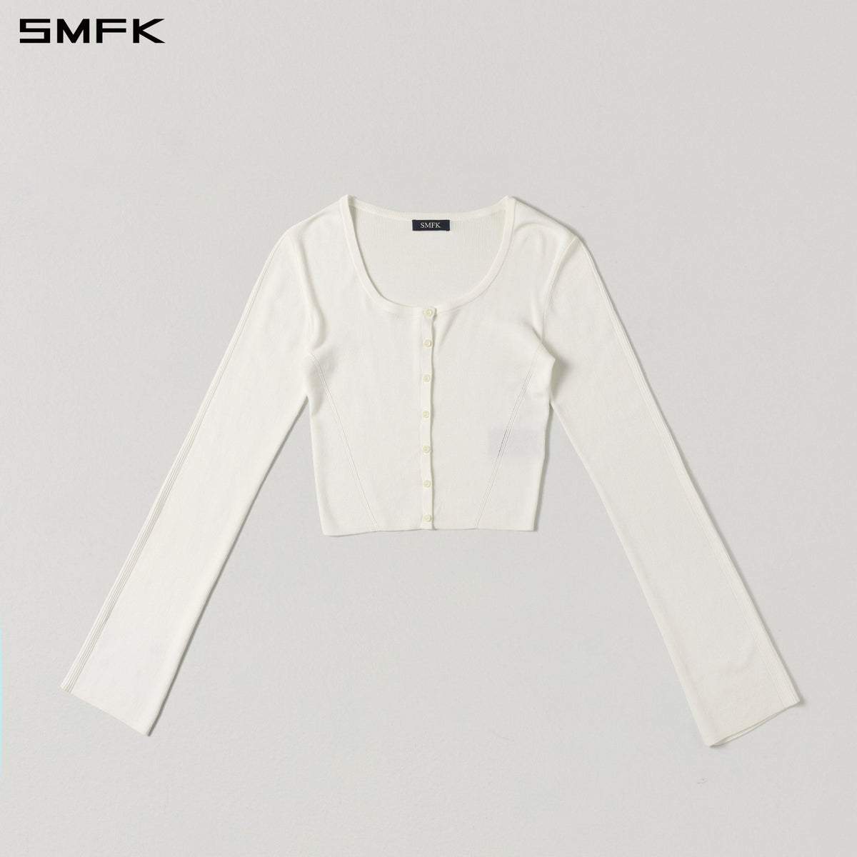 SMFK Myth Seer Slim Knit Cardigan Tencel+Silk Cloud White