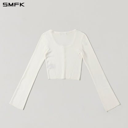SMFK Myth Seer Slim Knit Cardigan Tencel+Silk Cloud White