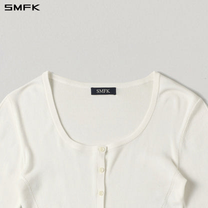 SMFK Myth Seer Slim Knit Cardigan Tencel+Silk Cloud White