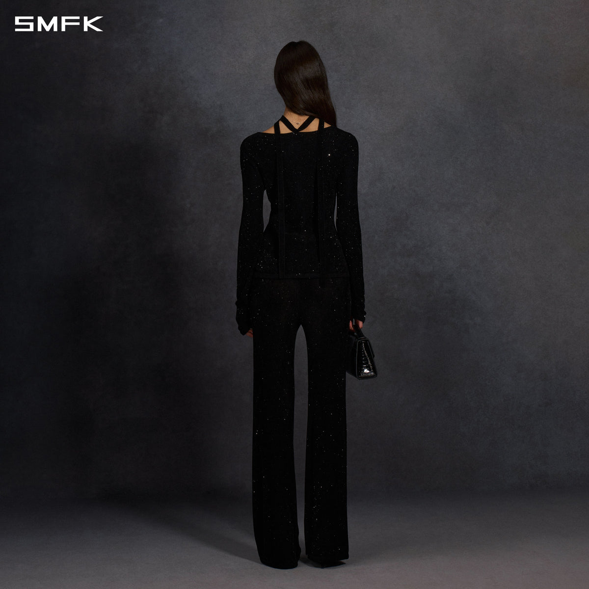 SMFK Myth Aeolus Cloak Knit Cardigan Starry Velvet Galaxy Black